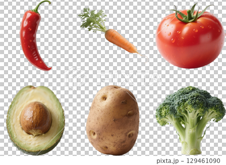 白色背景中的各種蔬菜 白色背景中的各種蔬菜 129461090