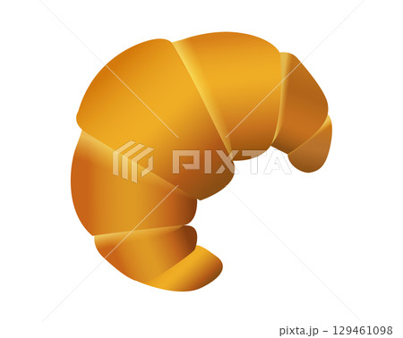 Brown sweet croissant bread icon for partries or breakfast in France Brown sweet croissant bread icon for partries or breakfast in France 129461098