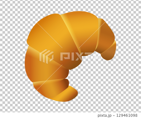Brown sweet croissant bread icon for partries or breakfast in France Brown sweet croissant bread icon for partries or breakfast in France 129461098