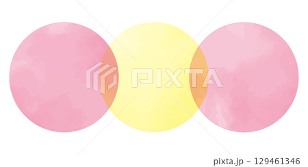 水彩のおしゃれなベクターのサークルフレーム　ドット　赤 129461346