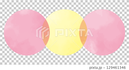 水彩のおしゃれなベクターのサークルフレーム　ドット　赤 129461346