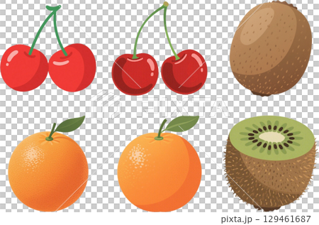 許多水果的插圖集 129461687