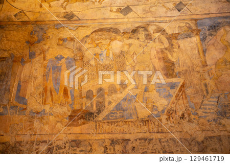Qusayr Amra, Jordan frescoes of desert castle Qusayr Amra, Jordan frescoes of desert castle 129461719