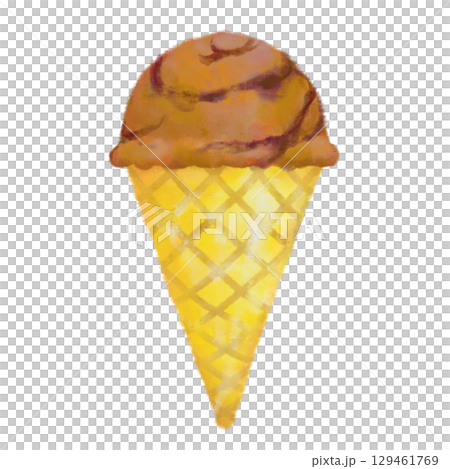 手繪時尚冰淇淋甜筒巧克力大理石 129461769