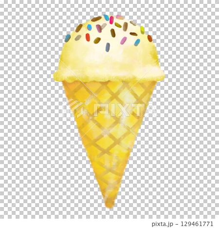 手繪時尚冰淇淋甜筒，附香草配料 129461771