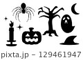 ハロウィンのシルエットのイラスト 129461947