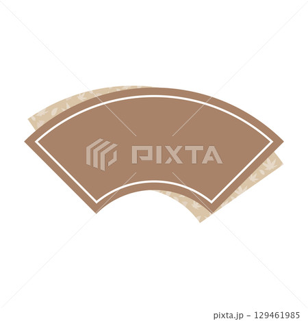 和風秋フレーム 扇形 ブラウン 129461985