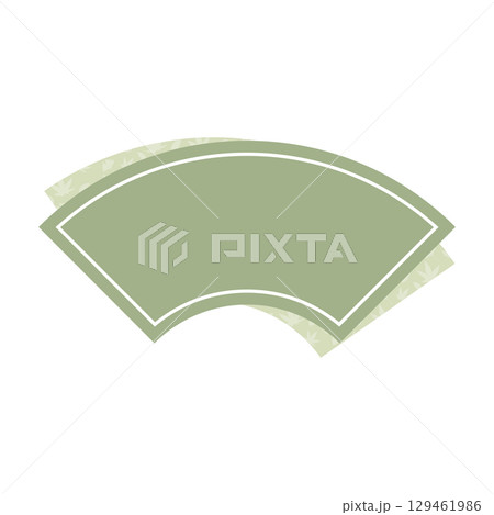 和風秋フレーム 扇形 グリーン 129461986