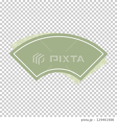 和風秋フレーム 扇形 グリーン 129461986