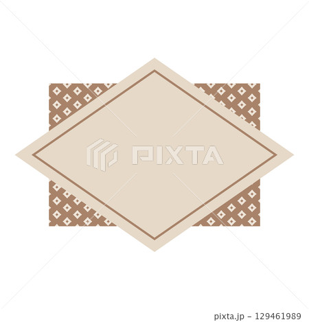 和風秋フレーム 和柄四角 ブラウン 129461989