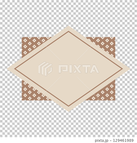 和風秋フレーム 和柄四角 ブラウン 129461989