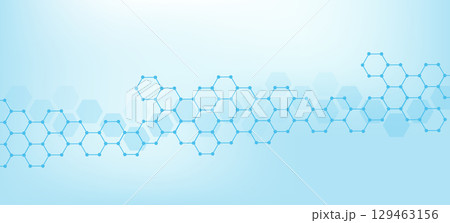 Health care abstract background with lines, dots and hexagons. Medical innovation banner template concept. illustration. Health care abstract background with lines, dots and hexagons. Medical innovation banner template concept. illustration. 129463156