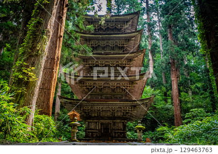 山形県鶴岡市　羽黒山五重塔 129463763