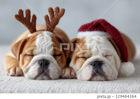Soft Puppies Santa's Holiday Spirit Innocent Rug Design 129464164