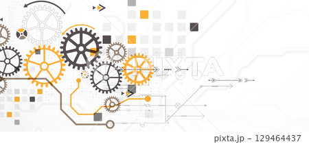 Abstract technology background. Cogwheels theme. Vector illustration 129464437