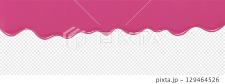 Dripping Strawberry Frosting Or Melting Ice Cream. Dripping Strawberry Frosting Or Melting Ice Cream. 129464526