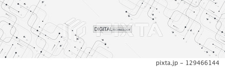 Motherboard technology circuit board texture design. Creative idea AI banner concept for internet technology. Digital motherboard concept for poster, cover, banner, header, web presentation template. 129466144