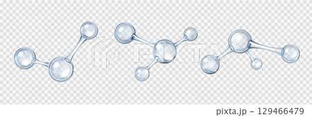 Blue glass chemical molecules with 3d atom 129466479