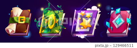 Magic book set for game interface Magic book set for game interface 129466511