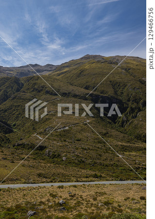 ニュージーランド　アーサーズ・パス国立公園のドブソン・ネイチャー・ウォーク沿いの風景 129466756