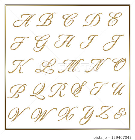 ゴールドラメのアルファベット 大文字 ゴールドラメのアルファベット 大文字 129467042