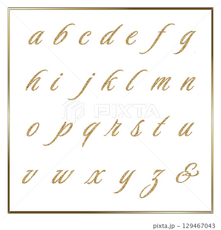 ゴールドラメのアルファベット 小文字 ゴールドラメのアルファベット 小文字 129467043