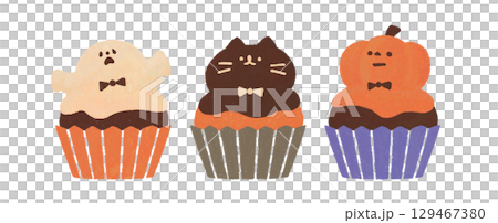 Halloween-themed cupcakes 129467380