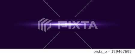 Flare line purple neon light glow gradient laser beam lens flash on dark space background for tech UI, digital BG, stage lighting, cosmic fantasy element. Isolated vector illustration Flare line purple neon light glow gradient laser beam lens flash on dark space background for tech UI, digital BG, stage lighting, cosmic fantasy element. Isolated vector illustration 129467695