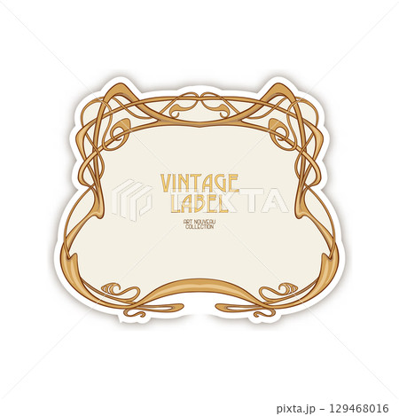Decorative flowers and leaves in art nouveau style Decorative flowers and leaves in art nouveau style 129468016