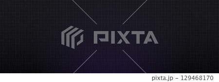 LED pixel grid with dark blue glow. Abstract digital panel background for tech banner, event display, modern UI, screen design. Dark futuristic grid with purple cyber glow. Vector backdrop 129468170