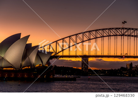 オペラハウスとハーバーブリッジ 129468330