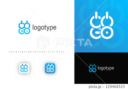 Sports logo featuring dumbbells and gymnastic rings, symbolizing strength, endurance, and training. Ideal for gyms, fitness clubs, and personal trainers. Modern vector logo 129468523