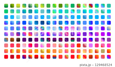 Modern Gradient Colors Set, Unique Vibrant Swatches for Graphic design, UI UX design, web, app, branding, marketing, social media, advertising. Trendy bright gradient collection. Vector illustration Modern Gradient Colors Set, Unique Vibrant Swatches for Graphic design, UI UX design, web, app, branding, marketing, social media, advertising. Trendy bright gradient collection. Vector illustration 129468524