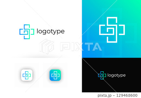 Telemedicine logo with medical cross, symbolizing digital healthcare and online consultations. Suitable for telehealth, virtual clinics, online pharmacies, healthcare apps. Vector logo concept Telemedicine logo with medical cross, symbolizing digital healthcare and online consultations. Suitable for telehealth, virtual clinics, online pharmacies, healthcare apps. Vector logo concept 129468600