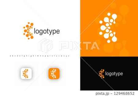 Abstract semi circle, molecular logo with dynamic fluid dots, symbolizing innovation, technology, and networking. Ideal for science, biotech, media, and digital startups. Modern vector logo concept Abstract semi circle, molecular logo with dynamic fluid dots, symbolizing innovation, technology, and networking. Ideal for science, biotech, media, and digital startups. Modern vector logo concept 129468652