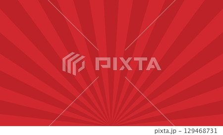 赤の放射線状の横長背景素材 129468731