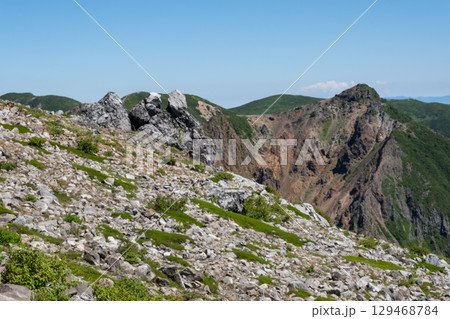 夏の那須連山の雄大な山々 夏の那須連山の雄大な山々 129468784
