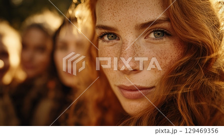Celebrating individuality and beauty at International Redhead Day in a vibrant outdoor setting 129469356