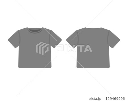 Tシャツ 服 前面 背面 イラストセット Tシャツ 服 前面 背面 イラストセット 129469996
