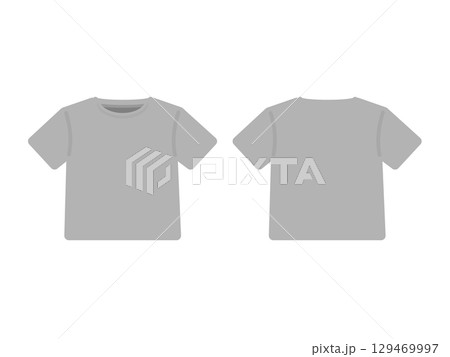 Tシャツ　服　前面　背面　イラストセット 129469997
