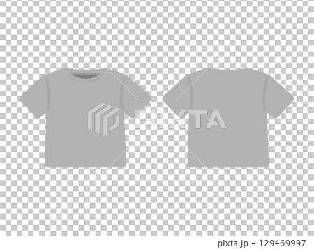 Tシャツ　服　前面　背面　イラストセット 129469997