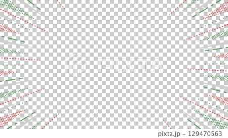 柄入りの集中線、背景フレーム、ポップなデザイン、クリスマスカラー 柄入りの集中線、背景フレーム、ポップなデザイン、クリスマスカラー 129470563