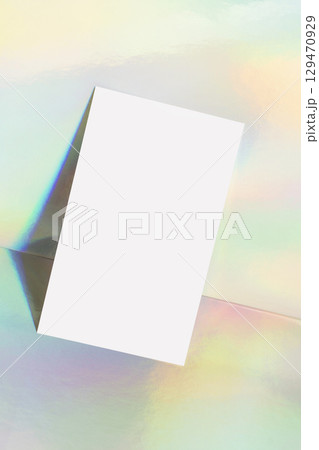 Business card mockup on aurora background 129470929