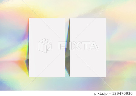 Business card mockup on aurora background Business card mockup on aurora background 129470930