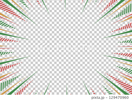柄入りの集中線、背景フレーム、ポップなデザイン、クリスマスカラー 柄入りの集中線、背景フレーム、ポップなデザイン、クリスマスカラー 129470960