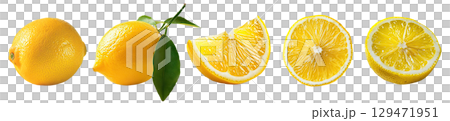 Whole and sliced lemons 129471951