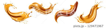 caramel or toffee splashes 129471967