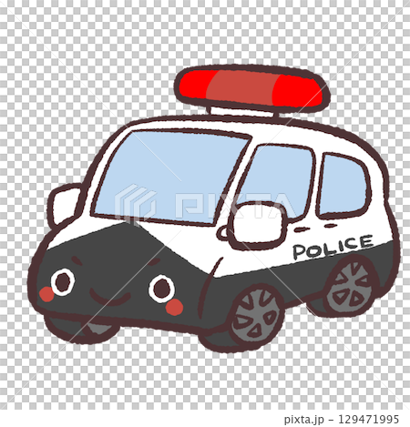 可愛的警車對角線圖 129471995