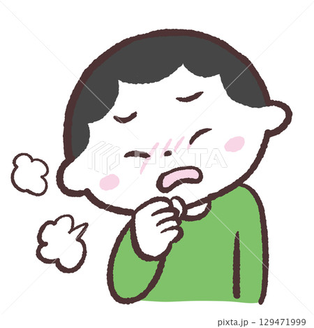 咳をする男の子のイラスト 129471999