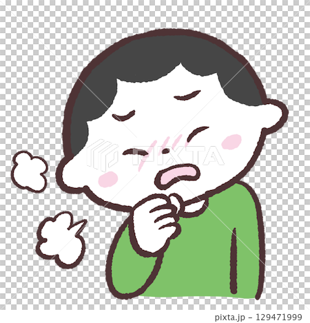 咳をする男の子のイラスト 129471999
